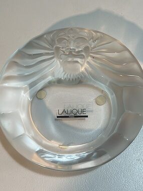 Lalique Clear Crystal Lion Bowl with Frosted Detail